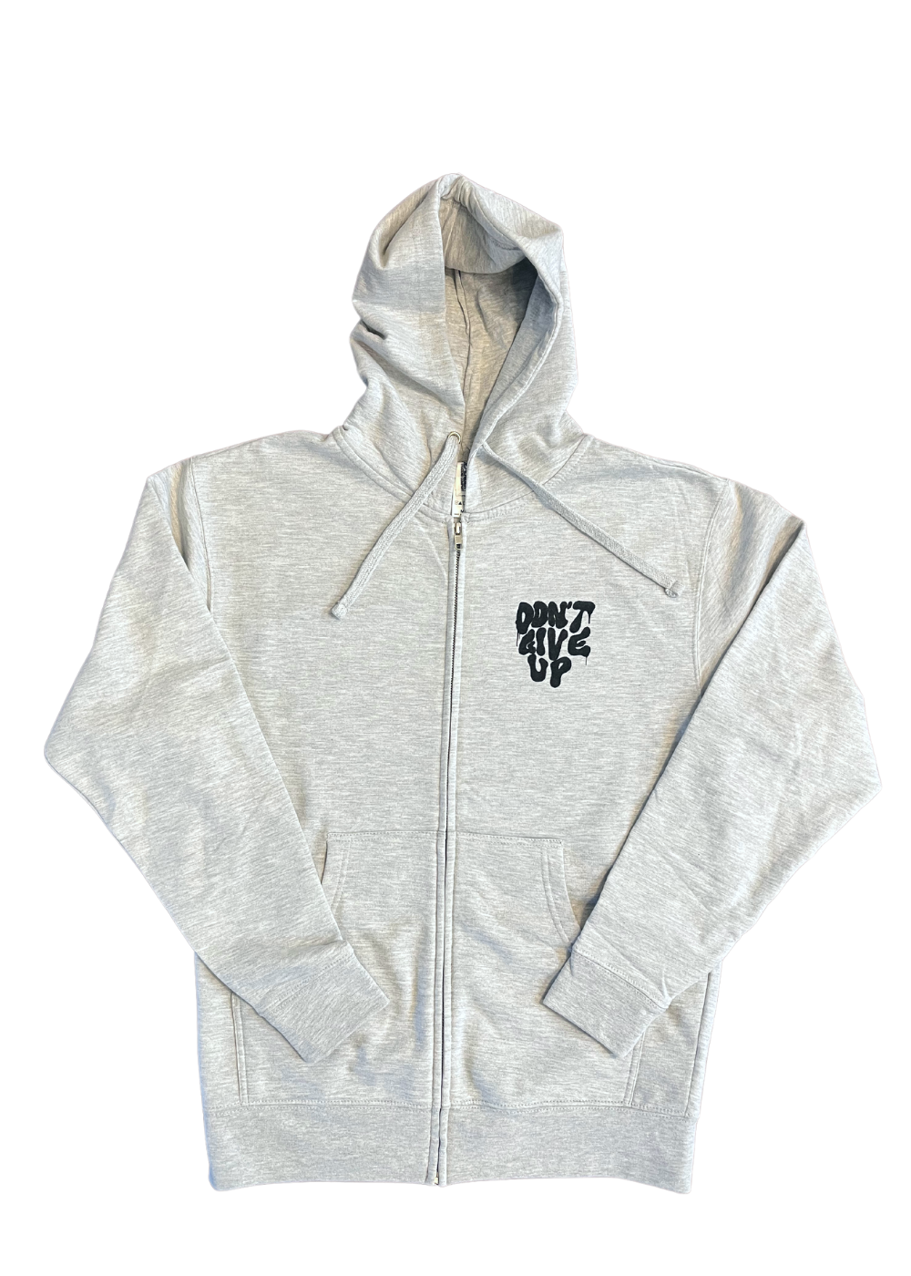 Don't Give Up Zip-Up Hoodie (Heather Gray)