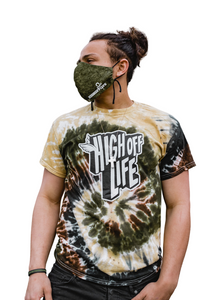 High Off Life T-Shirt (Camo Swirl Tie-Dye) Large