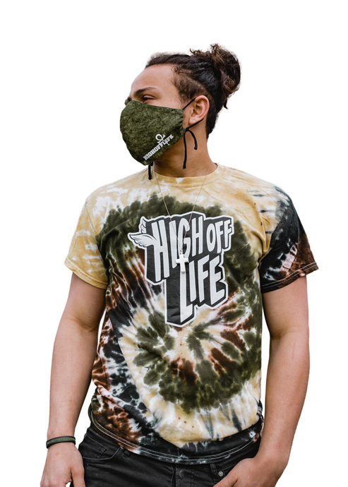 High Off Life T-Shirt (Camo Swirl Tie-Dye)