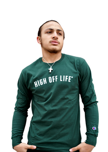 High Off Life Long Sleeve Trademark Tee (Dark Green)