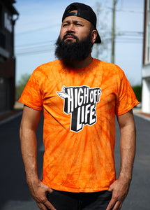 High Off Life T-Shirt (Orange Tie-Dye)