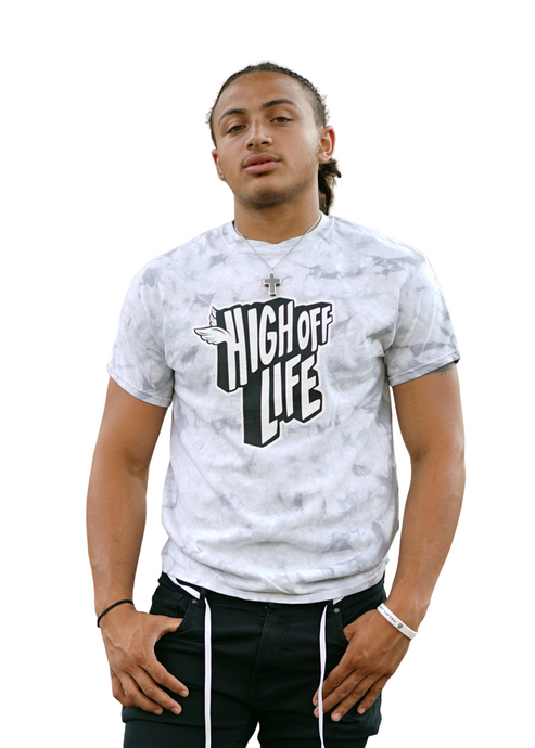 High Off Life T-Shirt (Crystal Gray Tie-Dye)