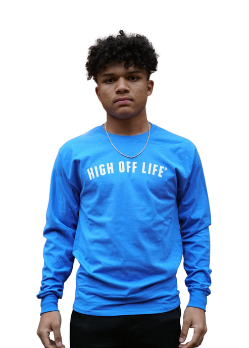 High Off Life Long Sleeve Trademark Tee (Blue)