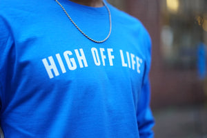 High Off Life Long Sleeve Trademark Tee (Blue)